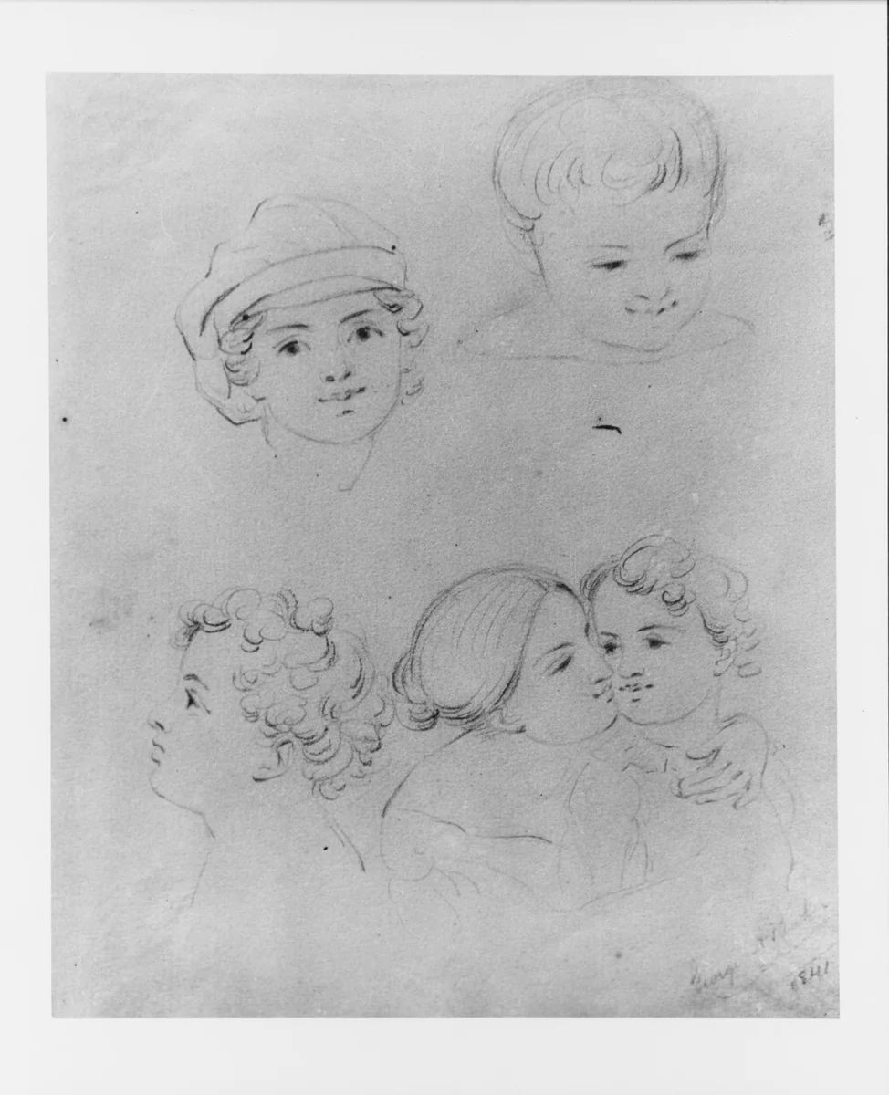 Sketches of Heads (from McGuire Scrapbook) by George Augustus Baker Jr., artwork, 1841
