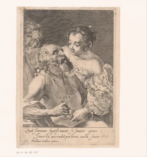 Lot en zijn dochters by anonymous, print, 1629