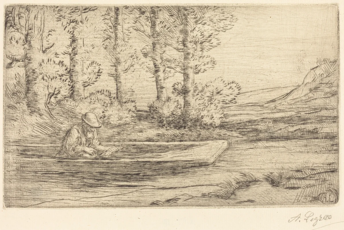 Landscape (Paysage) by Alphonse Legros, print, 1837-1911