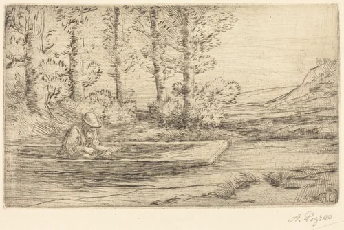 Landscape (Paysage) by Alphonse Legros, print, 1837-1911