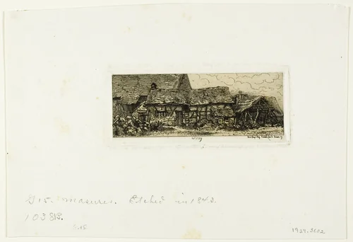 Peasant Dwelling at Cricey by Charles-Émile Jacque, print, 1843
