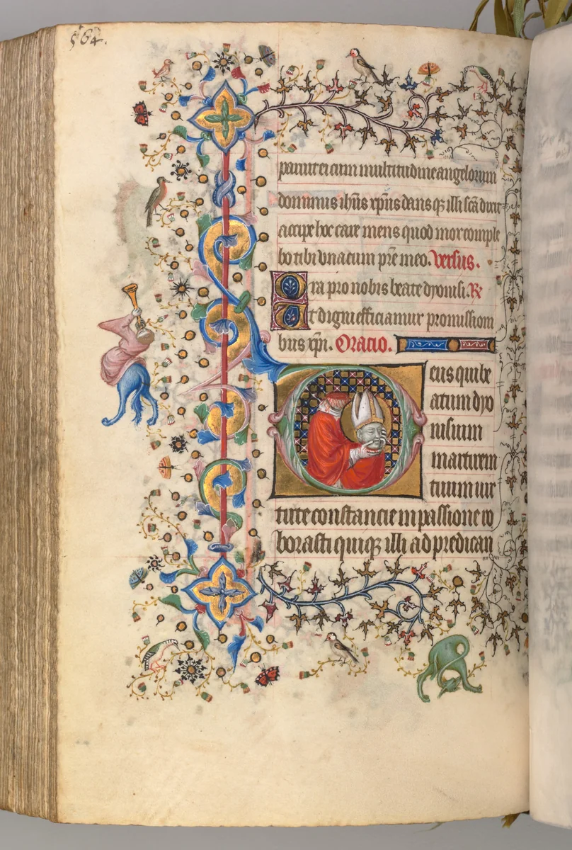 Hours of Charles the Noble, King of Navarre (1361-1425): fol. 276v, St. Denis by Master of the Brussels Initials and Associates, book, 1400-1410