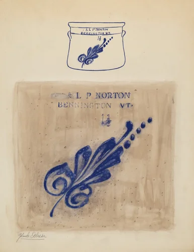 Crock by Yolande Delasser, index of american design, 1937