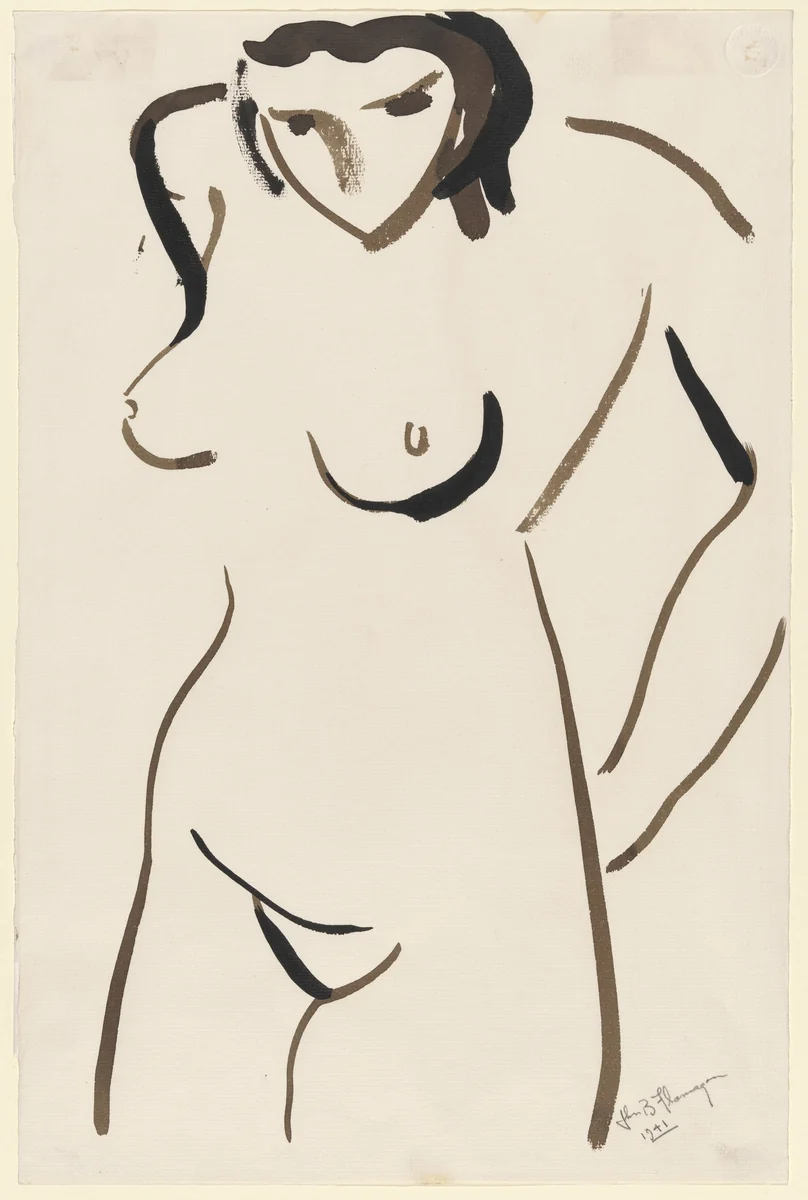 Nude by John Flannagan, drawing, 1941