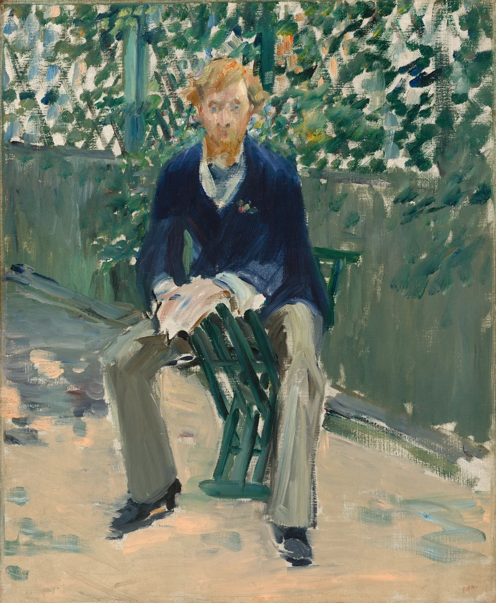George Moore in the Artist's Garden by Edouard Manet, painting, 1879