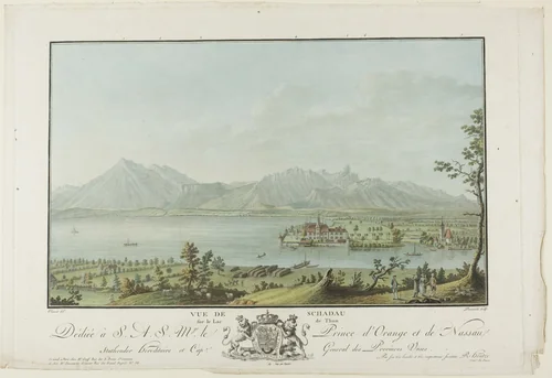 Vue de Schadau sur le Lac de Thun by Charles Melchior Descourtis, print, 1773-1820