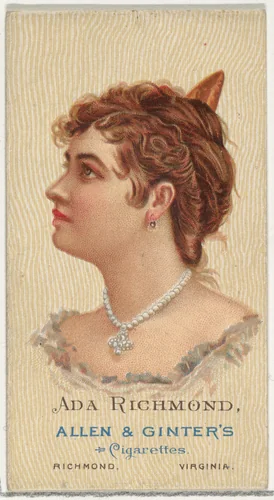 Ada Richmond, from World's Beauties, Series 2 (N27) for Allen & Ginter Cigarettes by Allen & Ginter, print, 1888