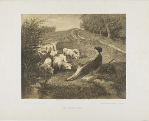 The Shepherdess by Joseph Foxcroft Cole, print, 1871
