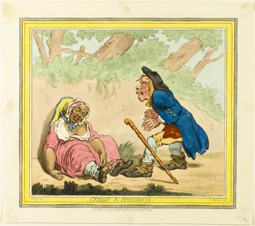 Cymon and Iphigenia by James Gillray, print, 1796