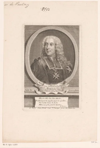Portret van Marc-Pierre de Voyer de Paulmy by Étienne Desrochers, print, 1726