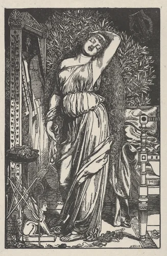 Danaë in the Brazen Chamber by Frederick Augustus Sandys, print, 1867