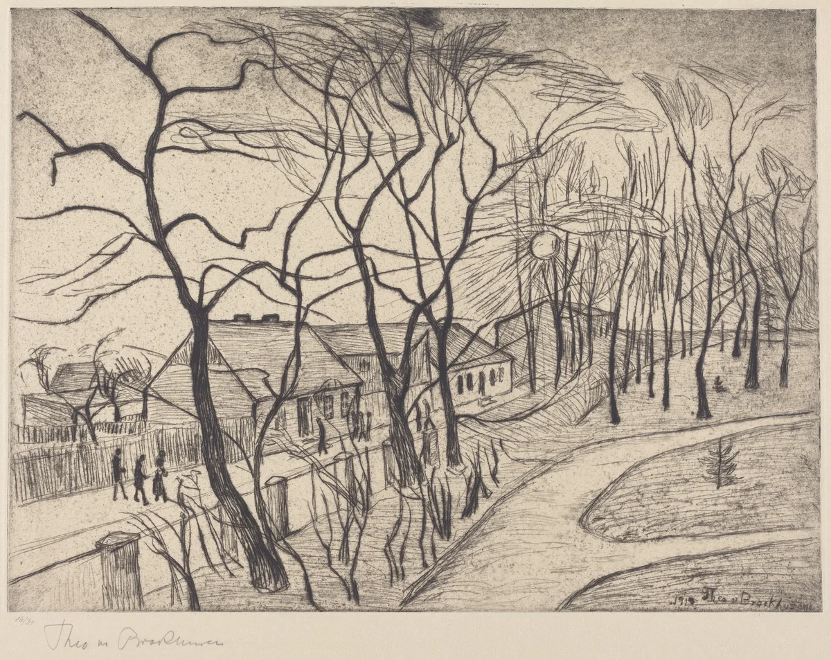 Landscape by Theo von Brockhusen, print, 1882-1919