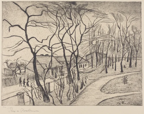 Landscape by Theo von Brockhusen, print, 1882-1919