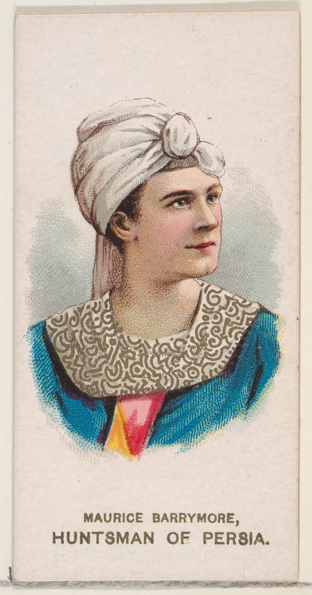 Maurice Barrymore as a Huntsman of Persia, from the set Actors and Actresses, Second Series (N71) for Duke brand cigarettes by W. Duke, Sons & Co., print, 1888-1890