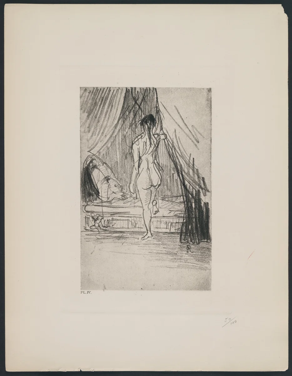 Pleasure, Elastic Phantom! (Volupté, fantôme élastique!) from The Flowers of Evil (Les Fleurs du mal) by Odilon Redon, print, 1890