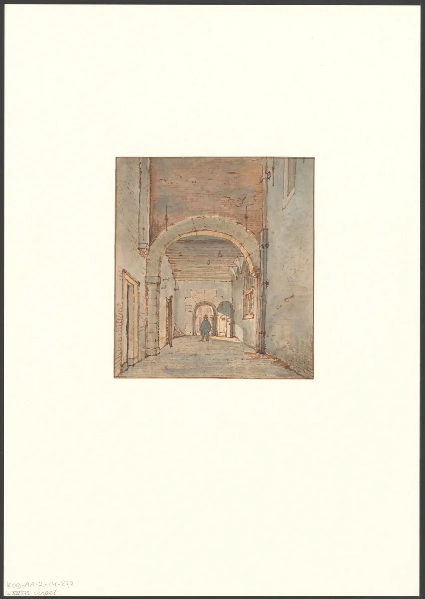 Gezicht op de poort van het West-Indisch Huis by Gerrit Lamberts, drawing, 1786-1850