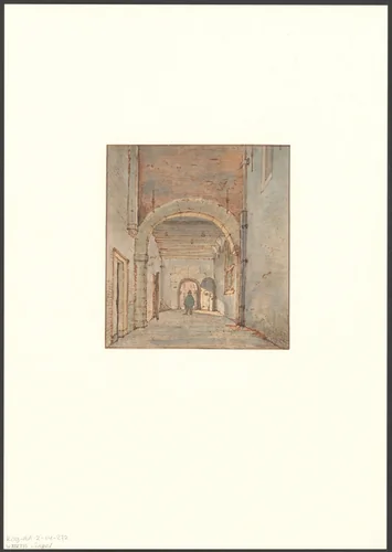 Gezicht op de poort van het West-Indisch Huis by Gerrit Lamberts, drawing, 1786-1850
