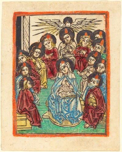 The Descent of the Holy Ghost by German 15th Century, print, 1480-1490