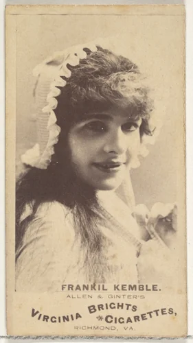 Frankil Kemble, from the Actors and Actresses series (N45, Type 1) for Virginia Brights Cigarettes by Allen & Ginter, photograph, 1885-1891