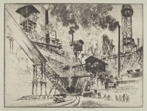 Mouth of the Mine, Ruhrort near Oberhausen by Joseph Pennell, print, 1910