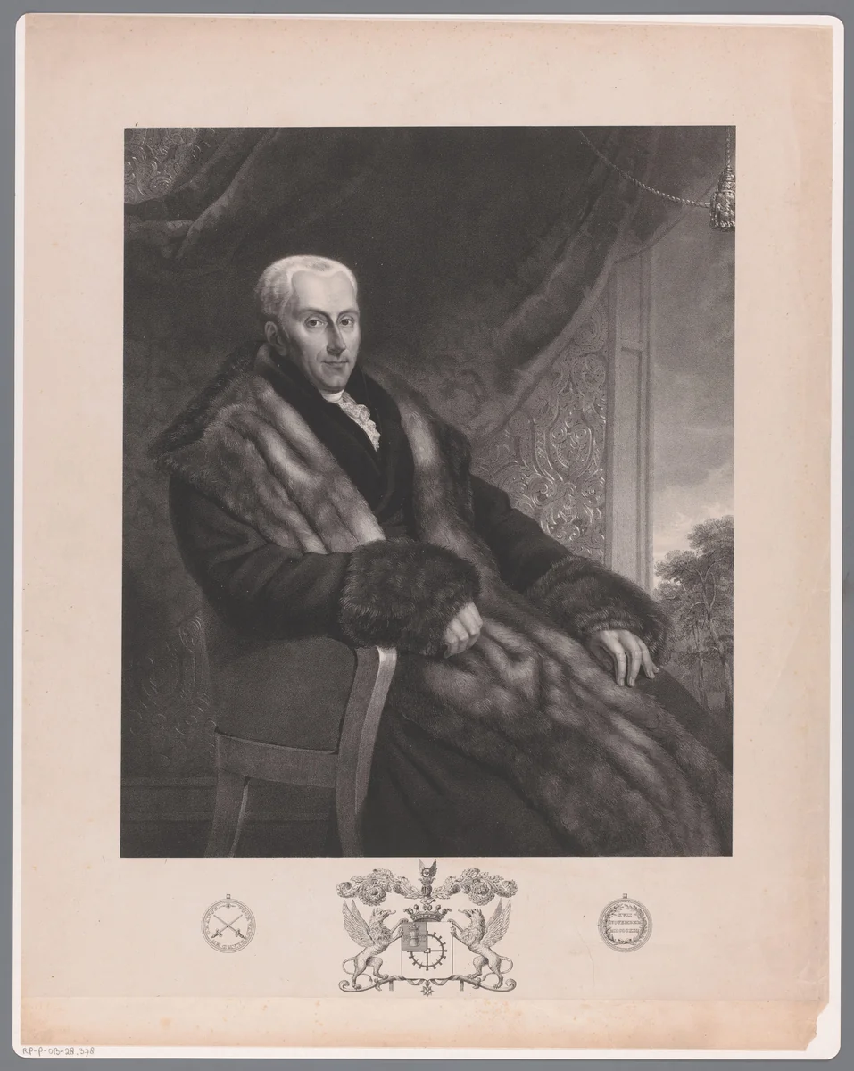 Portret van Gijsbert Karel van Hogendorp by Coenraad Hamburger, print, 1837