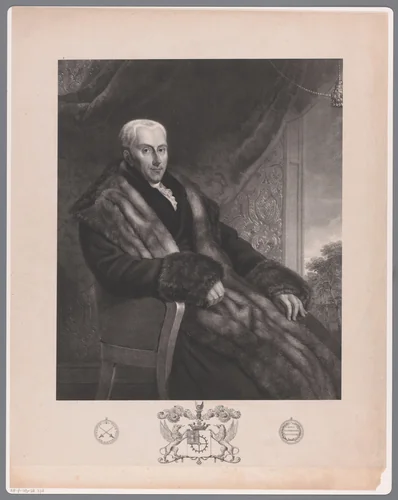 Portret van Gijsbert Karel van Hogendorp by Coenraad Hamburger, print, 1837