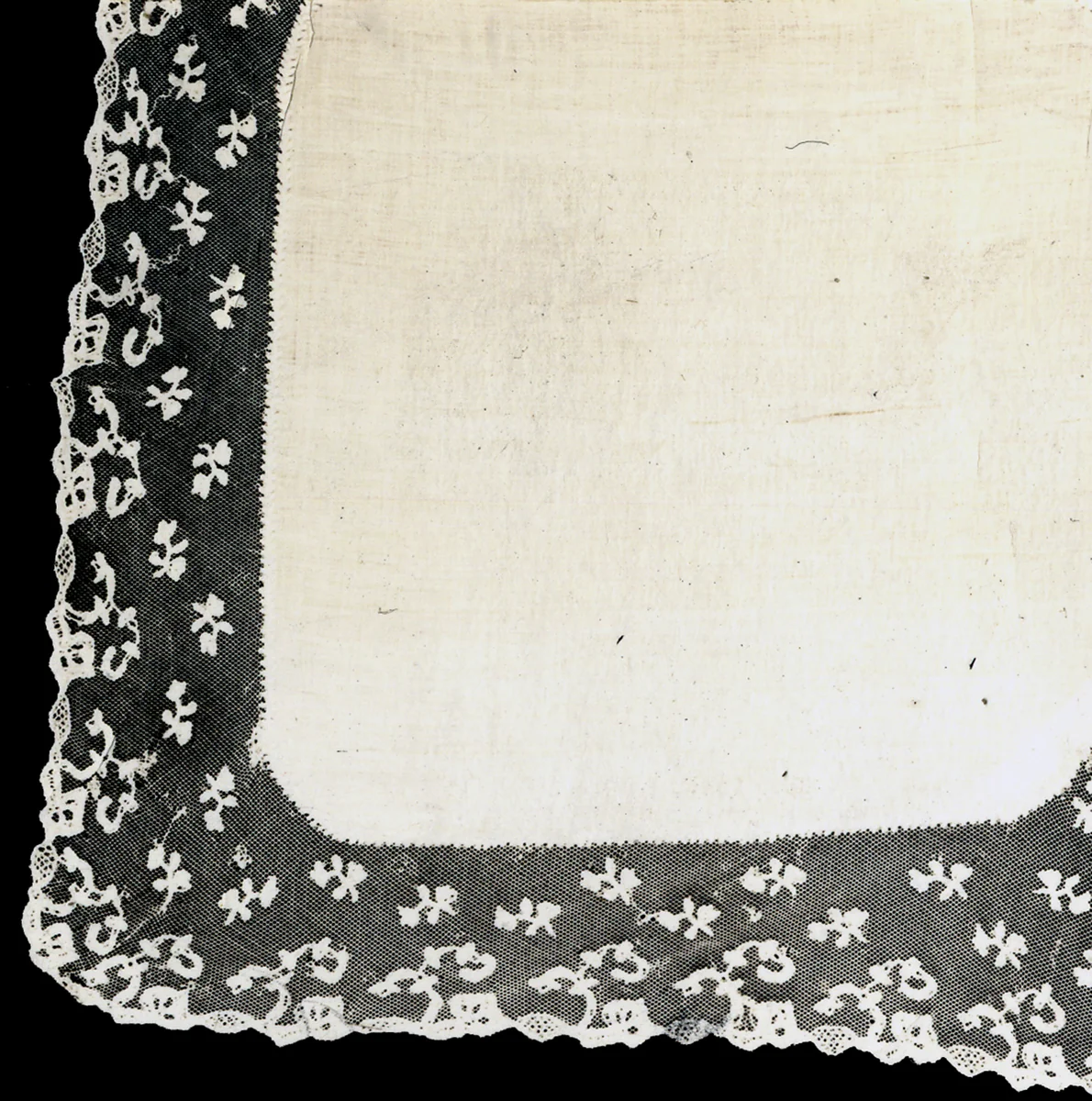 Handkerchief by Probably Belgium, textile, 1850-1875