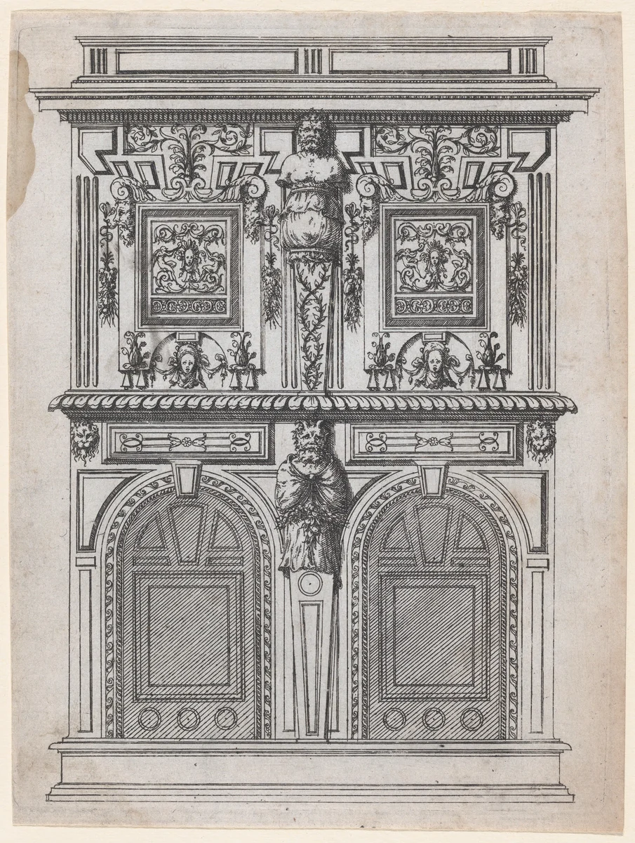 Furniture Design by Jacques Androuet du Cerceau, print, 1530-1585
