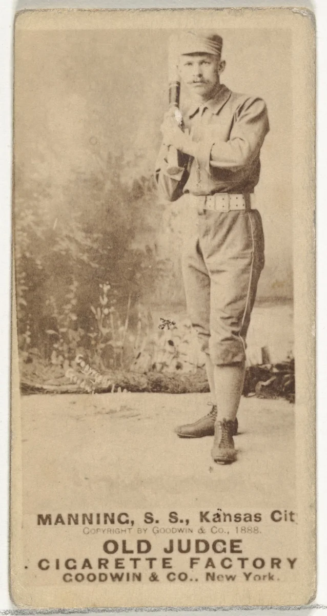 James H. "Jim" Manning, Shortstop, Kansas City Cowboys, from the Old Judge series (N172) for Old Judge Cigarettes by Goodwin & Company, photograph, 1888