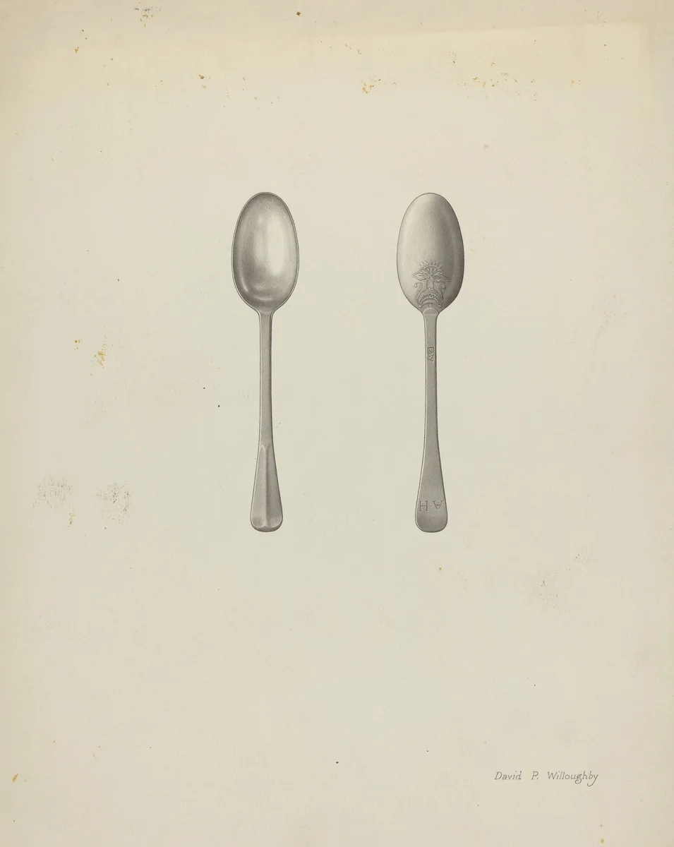 Silver Teaspoon by David P Willoughby, index of american design, 1937