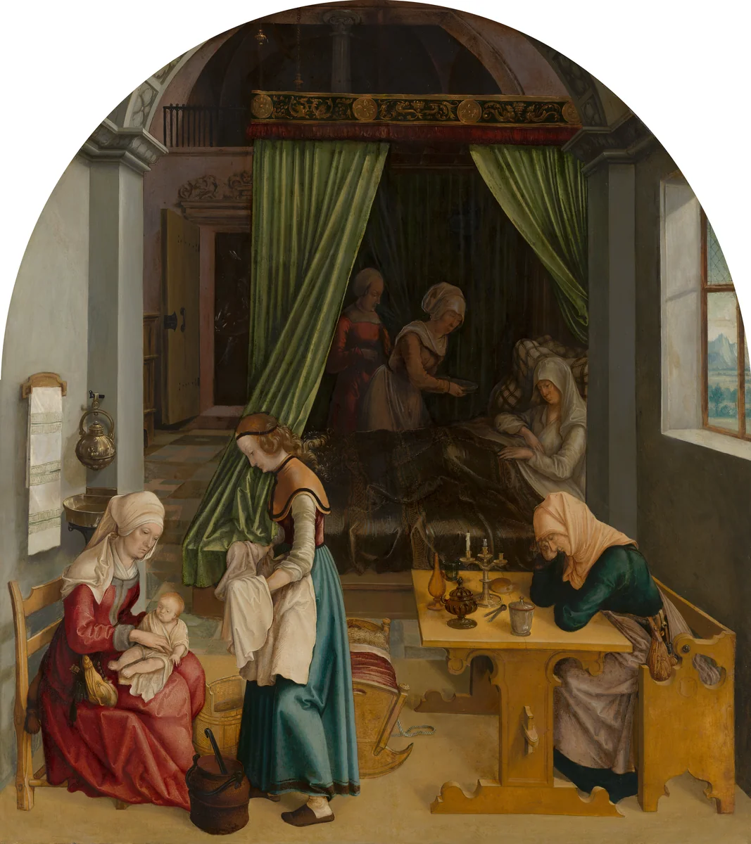 The Birth of Mary by anonymous, painting, 1520