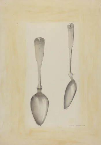 Bishop Hill: Large Silver Spoon by Archie Thompson, index of american design, 1939