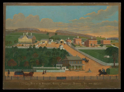 View of the Schuylkill County Almshouse Property by Charles C. Hofmann, artwork, 1876