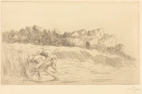Harvesters (Les moissoneurs) by Alphonse Legros, print, 1837-1911