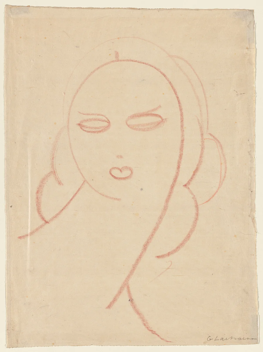 Woman's Head by Gaston Lachaise, drawing, 1920