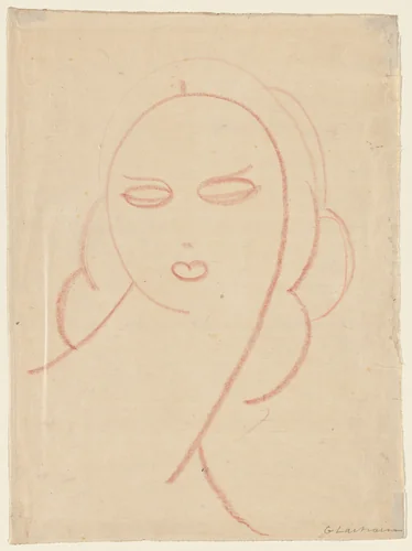 Woman's Head by Gaston Lachaise, drawing, 1920