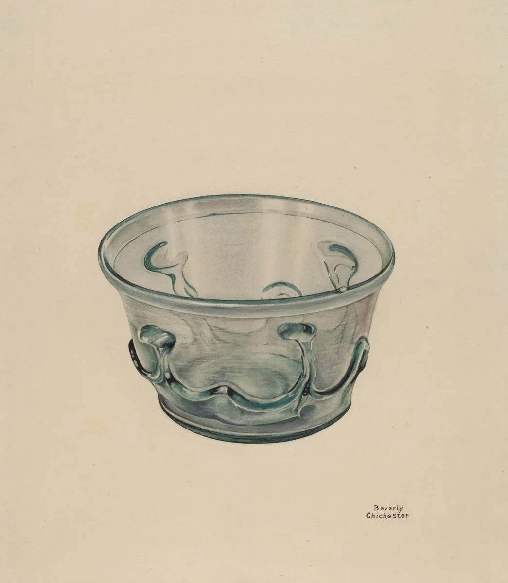 Glass Bowl by Beverly Chichester, index of american design, 1935-1942