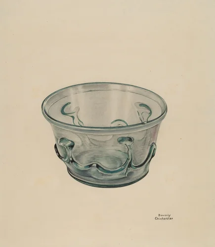 Glass Bowl by Beverly Chichester, index of american design, 1935-1942