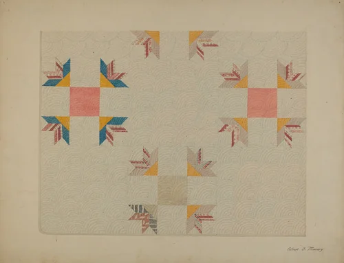 Patchwork Quilt by Elbert S. Mowery, index of american design, 1937