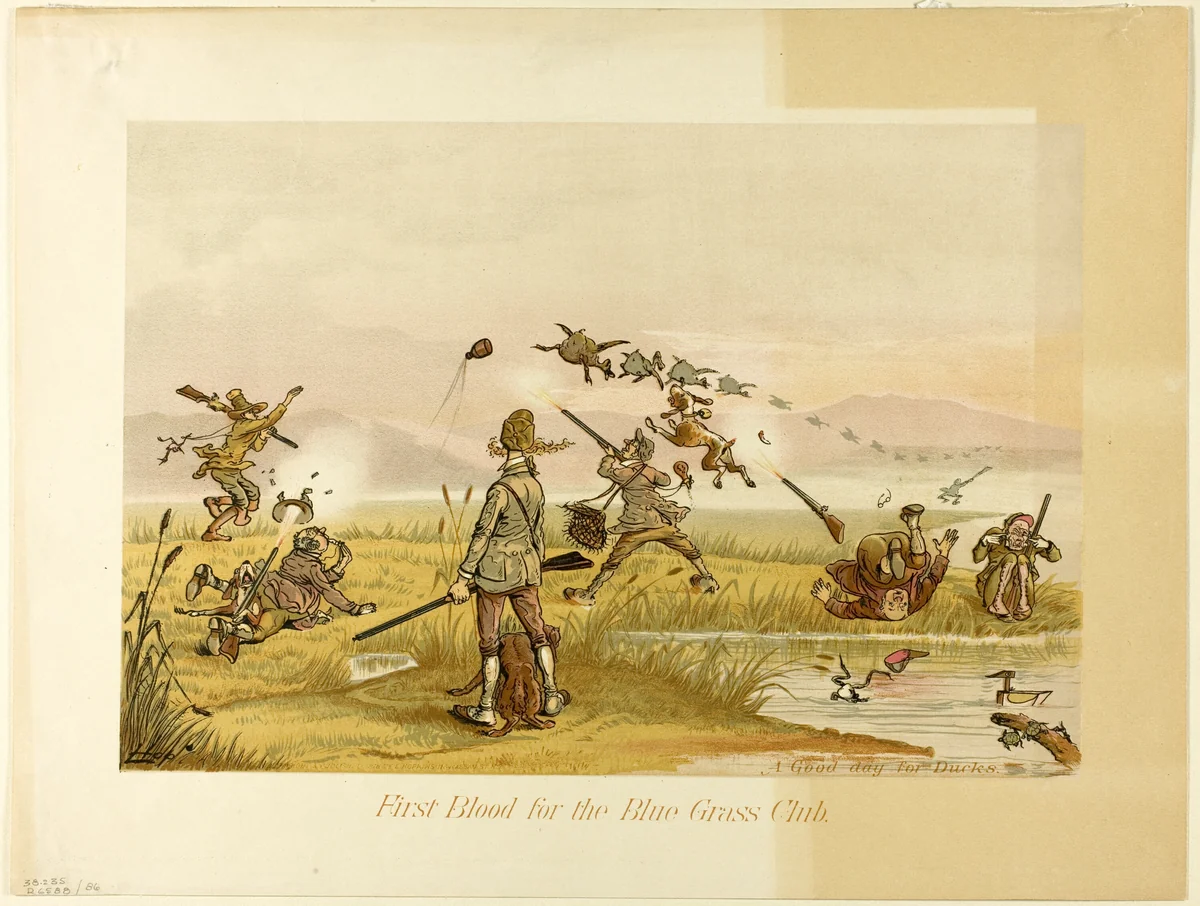 First Blood for the Blue Grass Club by Augustus Hoppin, print, 1871-1896