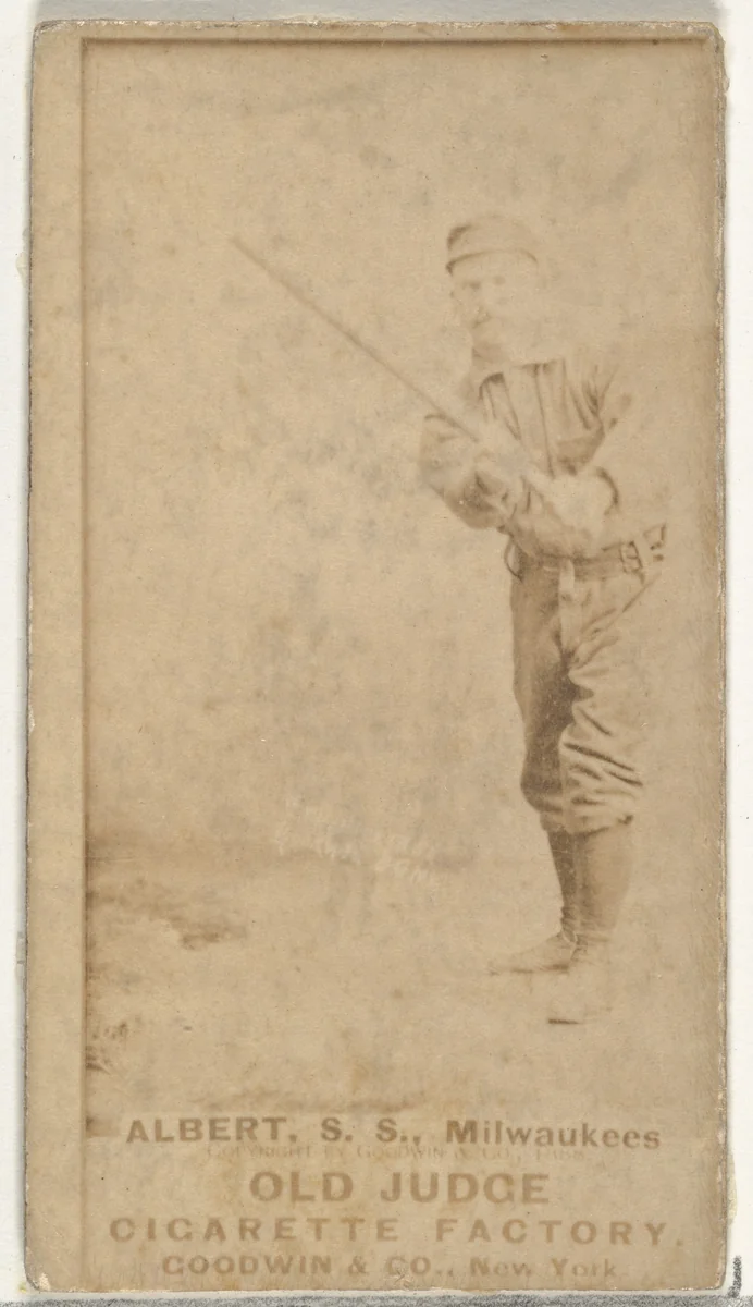 Augustus Peter "Gus" Alberts, Shortstop, Milwaukee, from the Old Judge series (N172) for Old Judge Cigarettes by Goodwin & Company, photograph, 1887-1890