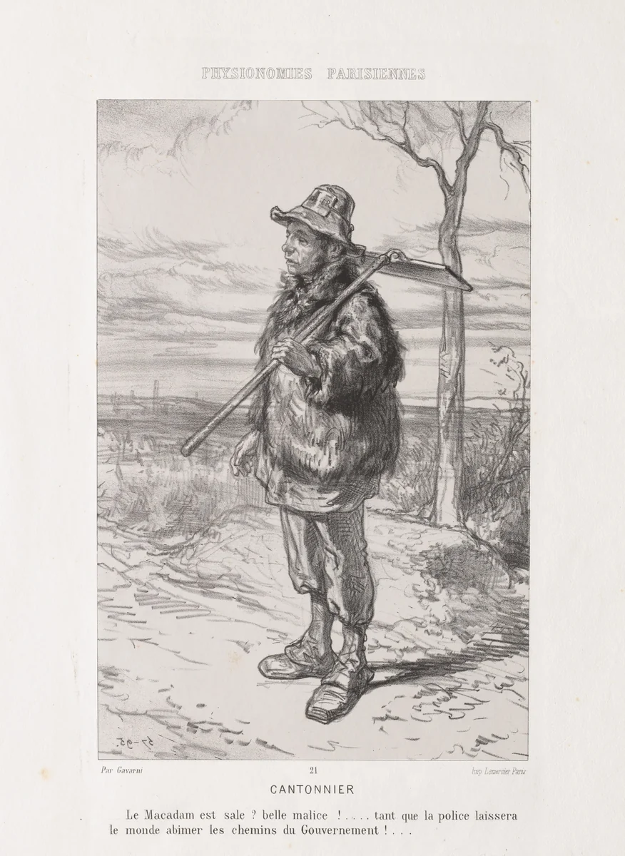 Street Sweeper by Paul Gavarni, print, 1852-1862