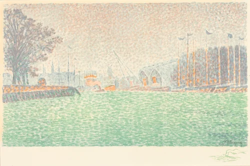 At Flushing (A Flessingue) by Paul Signac, print, 1895