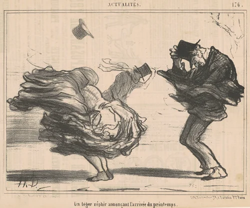 Un léger zéphir annoncant l'arrivée du printemps by Honoré Daumier, print, 1855
