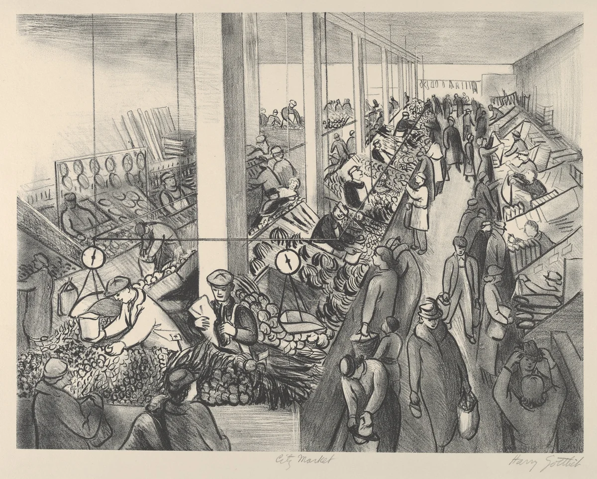 City Market by Harry Gottlieb, print, 1935-1943