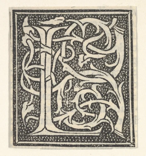 Initial letter L on patterned background by anonymous, print, 1520
