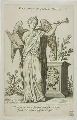 Fame, plate 1 from Parnassus Biceps by Johann Theodor de Bry Jean-Jacques Boissard, print, 1601
