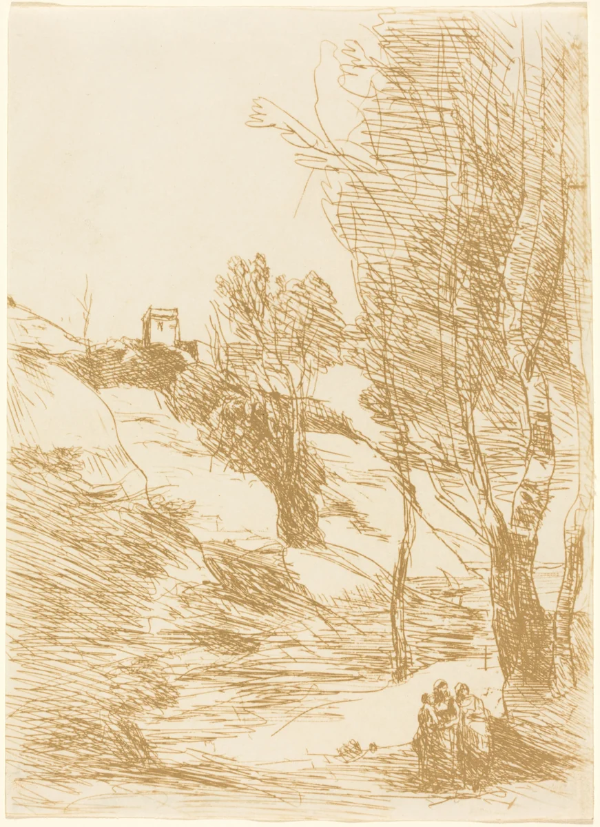 Souvenir of Salerno (Souvenir de Salerne) by Jean-Baptiste-Camille Corot, print, 1871