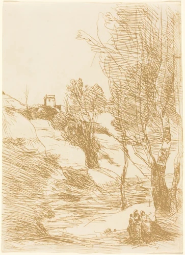 Souvenir of Salerno (Souvenir de Salerne) by Jean-Baptiste-Camille Corot, print, 1871