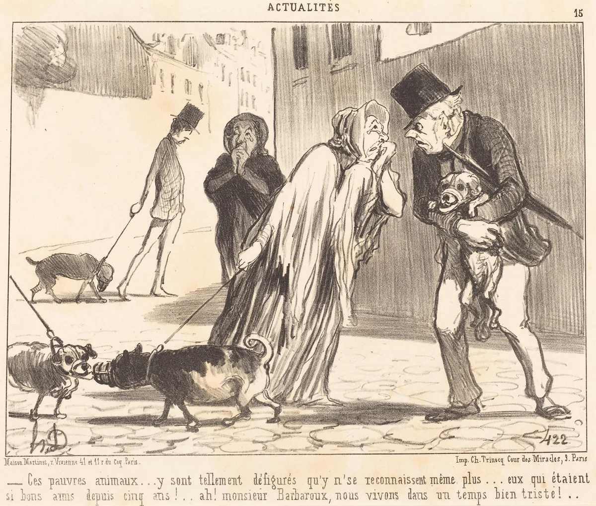 Ces pauvres animaux... n'se reconnaissent... plus... by Honoré Daumier, print, 1852